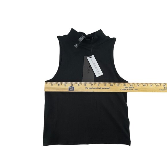 Silver Jeans Co. Top Mock Turtle Neck Sleeveless Top Black Women's XS Minimalist - Picture 5 of 5
